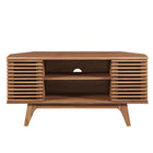 Modway - Render 46 po Meuble TV d’angle, Noyer-Étagères ajustables