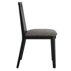 Modway - Monarch Bois et rotin Fauteuil d’appoint de salle à manger - Noir Noir Gris-Arrivée entièrement assemblée