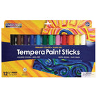 Creativity Street - Bâtons de peinture tempera glissants - 12 couleurs primaires assorties - 5 grammes - 2 paquets de 12-Ils glissent sur des surfaces telles que le papier, les agglomérés, le plastique et bien plus encore