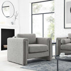 Modway - Visible Tissu Boucle Fauteuil - Gris clair-Rembourrage en mousse dense