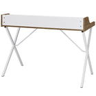 Modway - Bin Bureau - Noyer-Pieds en métal blanc recouverts de poudre