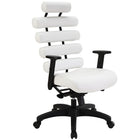 Plata Import – Fauteuil de bureau Moon à dossier élevé, blanc (LS-1095-WHITE)-Revêtement polyuréthane