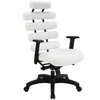 Plata Import – Fauteuil de bureau Moon à dossier élevé, blanc (LS-1095-WHITE)-Revêtement polyuréthane