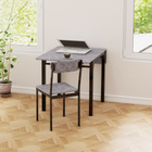 HOMCOM - Ensemble de salle à manger 3 pièces avec table pliante à abattant - gris clair-Le plateau en MDF permet un nettoyage facile, tandis que la structure en métal augmente sa robustesse et sa stabilité