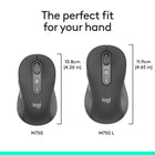 Logitech - Signature Plus M750 souris sans fil pour les mains de petite et moyenne taille - Graphite -Compatible Easy-Switch et Flow: couplez trois dispositifs Bluetooth, basculez entre eux et transférez sans effort du texte, des images et des fichiers entre les systèmes d’exploitation Windows et macOS