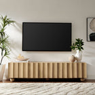 Modway - Sorren Festonné 71 po Bois Meuble TV, Naturel-Portes à 4 doigts