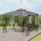 Outsunny - Toit de rechange pour pavillon carré à 2 niveaux 10 pi L x 10 pi l, gris foncé-Conception de toit à deux niveaux pour assurer la ventilation