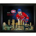Nick Suzuki 16x20 Skyline impression Montreal Canadiens - Impression encadree - 20" x 16"-Qualité supérieure - virtual frames