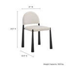 Modway - Hayley Tissu rembourré Fauteuil d’appoint de salle à manger - Crème noire-Siège rembourré