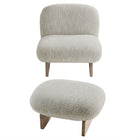 Modway - Loyal Tissu Boucle Chaise d’accent et ensemble ottoman - Chêne perlé-8