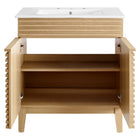 Modway - Render 30" Armoire à coiffeuse de salle de bain - Oak White-8