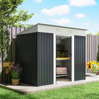 Outsunny - Abri de jardin avec portes coulissantes et bouche d'aération, gris-Double porte coulissante pour un accès facile