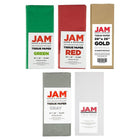 JAM Paper - Papier de soie - Assortiment de Noël - 50 feuilles-Ce papier de soie est fabriqué à partir de papier colouré de 10 lb, présente une finition lisse et est facile à utiliser