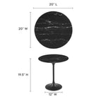 Modway - Lippa Rond de 20 po Faux marbre Table d’appoint - Noir-Table en marbre artificiel