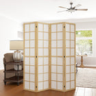HOMCOM - Cloison de séparation autoportante à 4 panneaux pour chambre - naturel et blanc-Cadre en bois de pin et tissu non tissé pour un look minimaliste  
