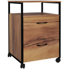 Vinsetto - Armoire de classement mobile Letter/A4 avec tiroirs et barres de suspension - brun rustique-Le plateau peut accueillir des imprimantes, des scanners ou exposer des objets personnels, l’étagère ouverte permet de ranger vos fournitures de bureau 
