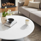Modway - Lippa Rond de 36 po Table basse - Noir Blanc-Tampon feutre non marquant