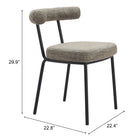 Zuo - Kede Chaise de salle à manger - Tweed vert - Ensemble de 2-6