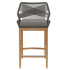 Modway - Wellspring Terrasse extérieure Bois de teck Tabouret de bar - Graphite gris-Assemblée requise