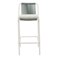 Zuo - Luft Tabouret de bar - Blanc/Vert - Ensemble de 2-Coussin amovible