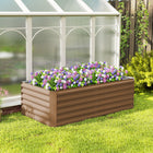 Outsunny - bac de jardin surélevé galvanisé - brun-Fond ouvert favorisant la croissance naturelle des racines et un drainage efficace de l'eau
