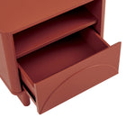 Manhattan Comfort - Ensemble de 2 tables de chevet modernes Ella 100 cm - Terracotta-Des pieds de luge rectangulaires épais de 17,5 cm offrent stabilité et une touche moderne et unique à une base de luge classique