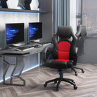 HOMCOM - Chaise de bureau style voiture de course - rouge-Appuie‑tête, dossier, accoudoirs et assise épais et indéformables pour un confort ultime