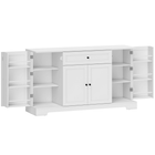 HOMCOM - Buffet moderne 55 po avec tiroir et étagères latérales de rangement - blanc-Un plateau spacieux, un grand tiroir et trois placards gardent vos essentiels de salle à manger organisés 