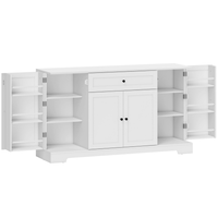 HOMCOM - Buffet moderne 55 po avec tiroir et étagères latérales de rangement - blanc-Un plateau spacieux, un grand tiroir et trois placards gardent vos essentiels de salle à manger organisés 