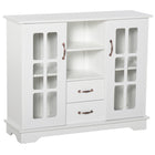 HOMCOM - Buffet de cuisine 39,4 po L avec 2 tiroirs - blanc-Le design moderne s'adapte à votre salon, salle à manger et cuisine 