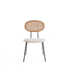 Manhattan Comfort - Lot de 2 chaises de salle à manger Jardin 19,09 po style industriel chic, rembourrées, coloris Nature et Avoine-Assise rembourrée en polycoton tissé garnie de mousse haute densité
