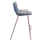 Zuo - Desi Tabouret de comptoir - Azure Gris/Noyer - Ensemble de 2-Garantie limitée de 3 ans