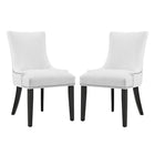 Modway - Marquis Imitation cuir Chaise à manger Ensemble de 2 - Blanc-Fauteuil d’appoint moderne élégant