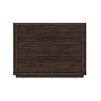 Manhattan Comfort - Table de nuit moderne Evelyn 32" à 3 tiroirs - Marron-Table de nuit moderne pour chambre et salon
