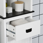 Kleankin - Armoire haute de salle de bain autoportante avec tiroir - blanc-Dimensions totales : 15,7 po l x 11,8 po p x 63 po H (40 x 30 x 160 cm) 