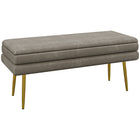 HOMCOM - Banc de rangement rembourré pour bout de lit - beige-Un rembourrage épais en mousse et une surface au toucher velours offrent une assise confortable 