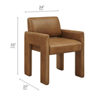 Modway - Daven Cuir végane Fauteuil à manger - Canyon-Coussin en mousse haute densité