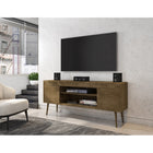 Manhattan Comfort - Meuble TV Bradley 62,99 po style Mid-Century Modern - Brun Rustique-Recommandé pour un téléviseur de 46 à 60 pouces