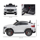 Aosom - voiture électrique pour enfants 12v, mercedes benz amg glc63s coupe - blanc-Équipé de phares avant et arrière fonctionnels 