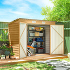 Outsunny - Abri de jardin extérieur 8 pi x 4 pi, avec 2 aérations, pour jardin, jaune-Deux fentes de ventilation permettent à l'air frais d'entrer
