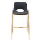 Zuo - Desi Tabouret de bar - Noir/Or - Ensemble de 2-Rembourrage moelleux et confortable
