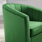Modway - Prospect Performance Velvet Fauteuil pivotant - Émeraude-Base pivotante rotative