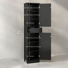 HOMCOM - Armoire de rangement haute pour salle de bain avec portes, tiroir et étagère réglable - noir-Structure en MDF avec finition peinte pour une construction fiable 