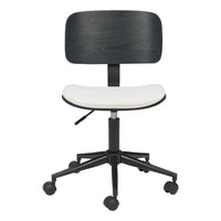 Zuo - Duravel Chaise de bureau - Blanc/Noir-Moelleux et durable pour un confort quotidien exceptionnel