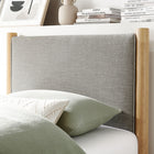 Modway - Maven Taille jumelle Tissu tapis Lit de plateforme, Chêne de blé-Tête de lit et pied rembourrés