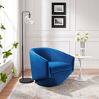 Modway - Series Performance Velvet Tissu Chaise pivotante - Marine-Tissu résistant aux taches durable