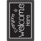 Ashley Productions - Smart Poly Tapis de bienvenue avec dos antidérapant - 15 -5" x 23 -5" - points noirs et blancs Tout le monde est le bienvenu ici - paquet de 2-Choisissez parmi une variété de designs éducatifs, inspirés de la nature ou interactifs pour compléter votre style d'enseignement et le thème de votre salle de classe.