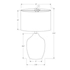 Monarch Specialties - Luminaire - 22 po H Lampe De Table - Céramique Noire - Abat-Jour Ivoire / Crème - Transitionnel-L'interrupteur rotatif à 3 voies avec une puissance maximale de 100 W/120 V (ampoule non incluse) vous permet d'ajuster le niveau de lumière de faible à élevé, ce qui aide à créer la bonne ambiance dans une pièce