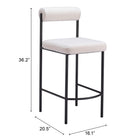 Zuo - Livorno Tabouret de comptoir - Ivory - Ensemble de 2-8