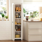 HOMCOM - Armoire de cuisine garde-manger 67 po avec porte de grange - blanc-Taille compacte adaptée aux espaces restreints 